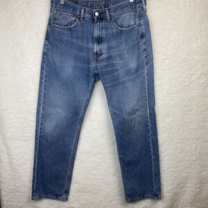 Levi's 505 Jeans 31x29 Blue Cotton Denim Zipper Fly Straight Distressed Y2K